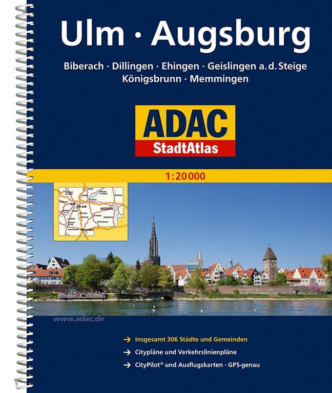 ADAC StadtAtlas Ulm/Augsburg mit Biberach, Dillingen, Ehingen, Geislingen a.d.St: eige, Königsbrunn, Memmingen 1:20 000 (ADAC StadtAtlanten 1:20.000) Leisure, Home & Garden