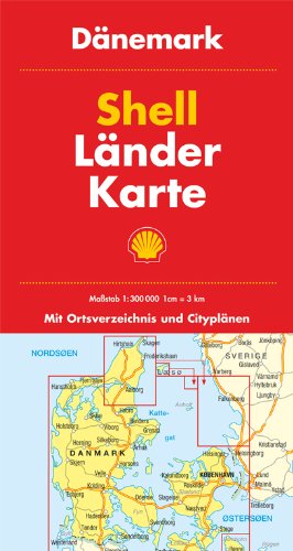 Shell Länderkarte Dänemark 1:300.000: Mit Ortsverzeichnis und Cityplänen Books