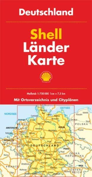 Shell Länderkarte Deutschland 1:750.000: Mit Ortsverzeichnis und Cityplänen Leisure, Home & Garden