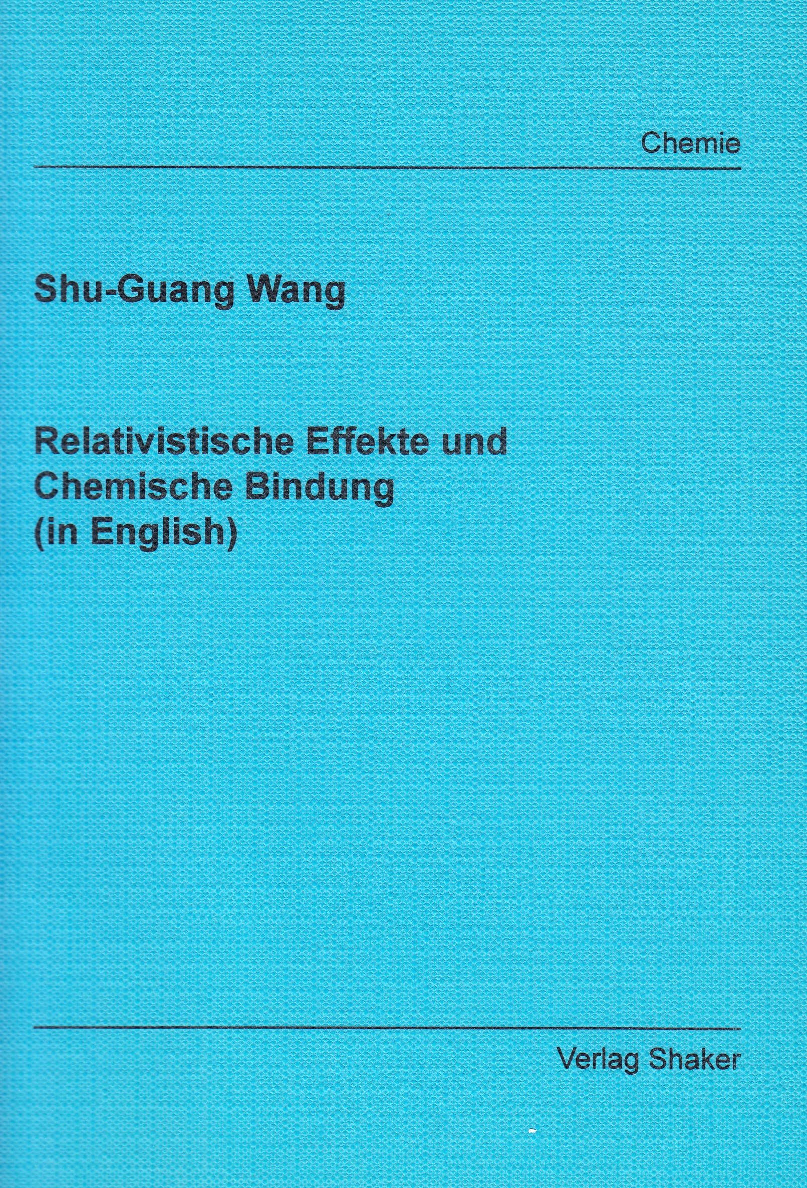 Relativistische Effekte und Chemische Bindung Books