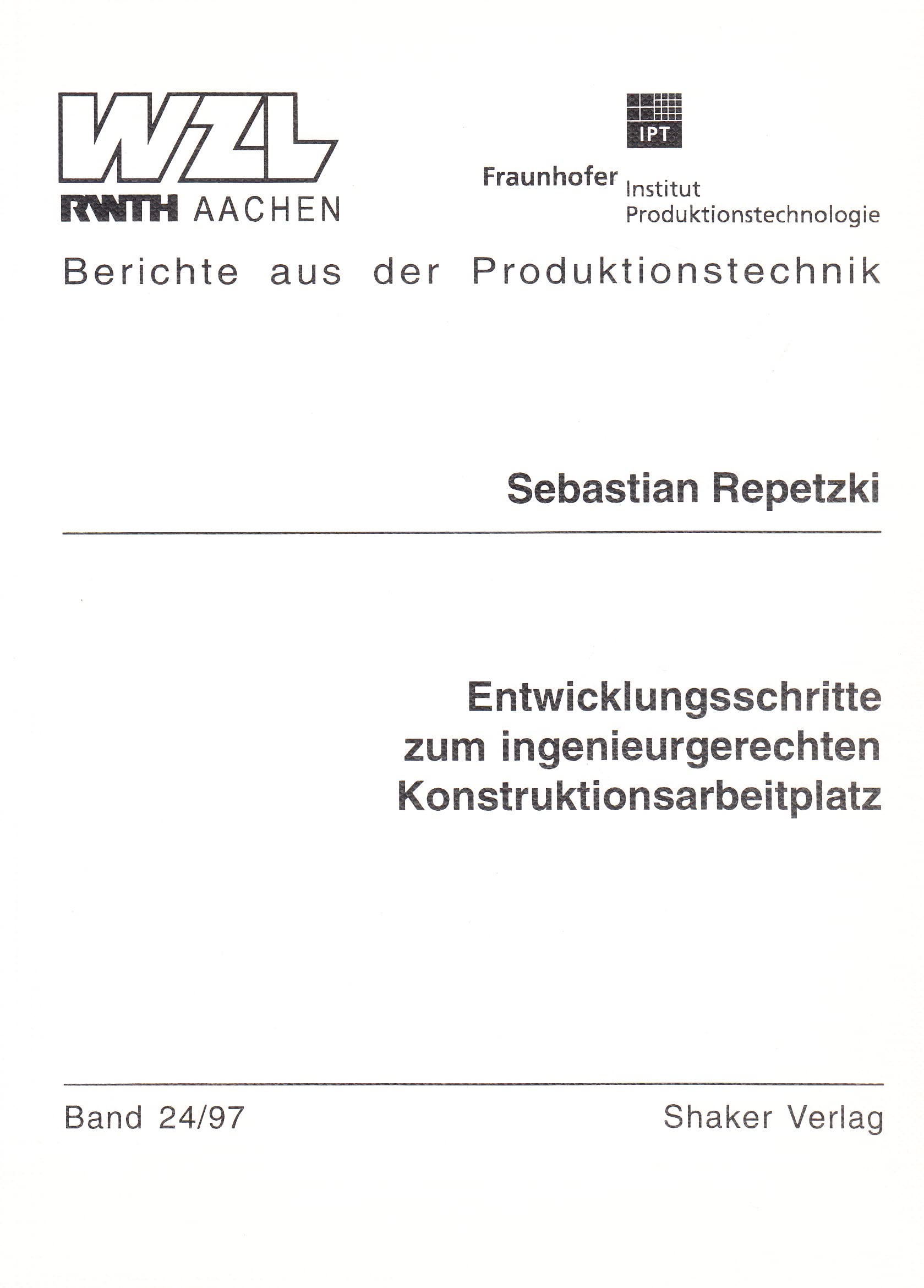 Entwicklungsschritte zum ingenieurgerechten Konstruktionsarbeitsplatz book