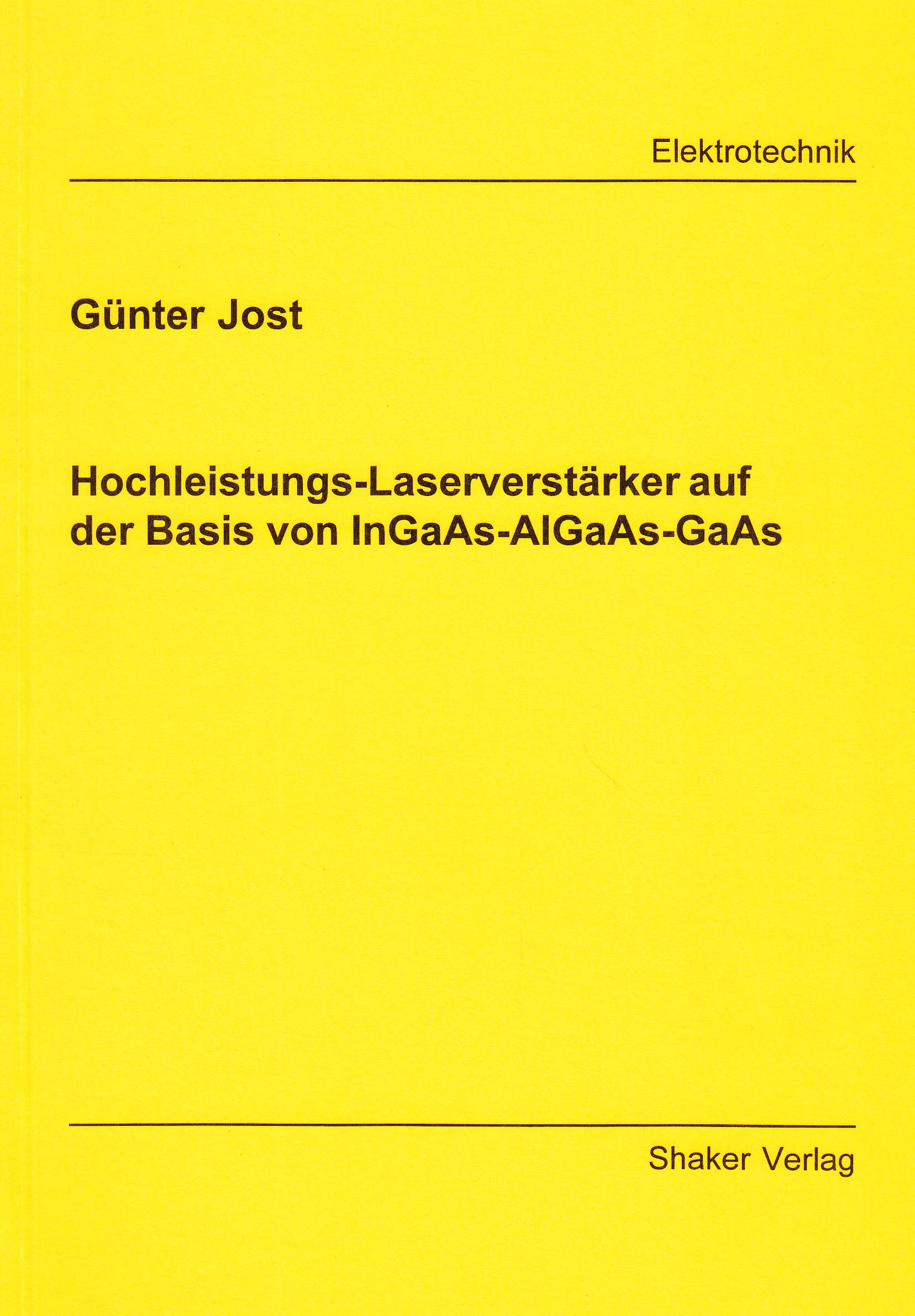 Hochleistungs-Laserverstärker auf der Basis von InGaAs-AlGaAs-GaAs Books