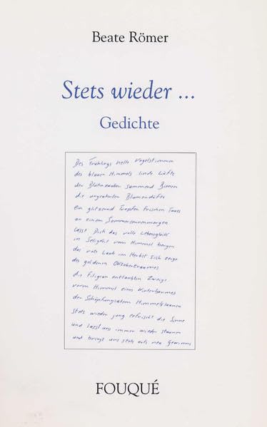 Stets wieder... - Gedichte (Fouqué Literaturverlag) Poetry