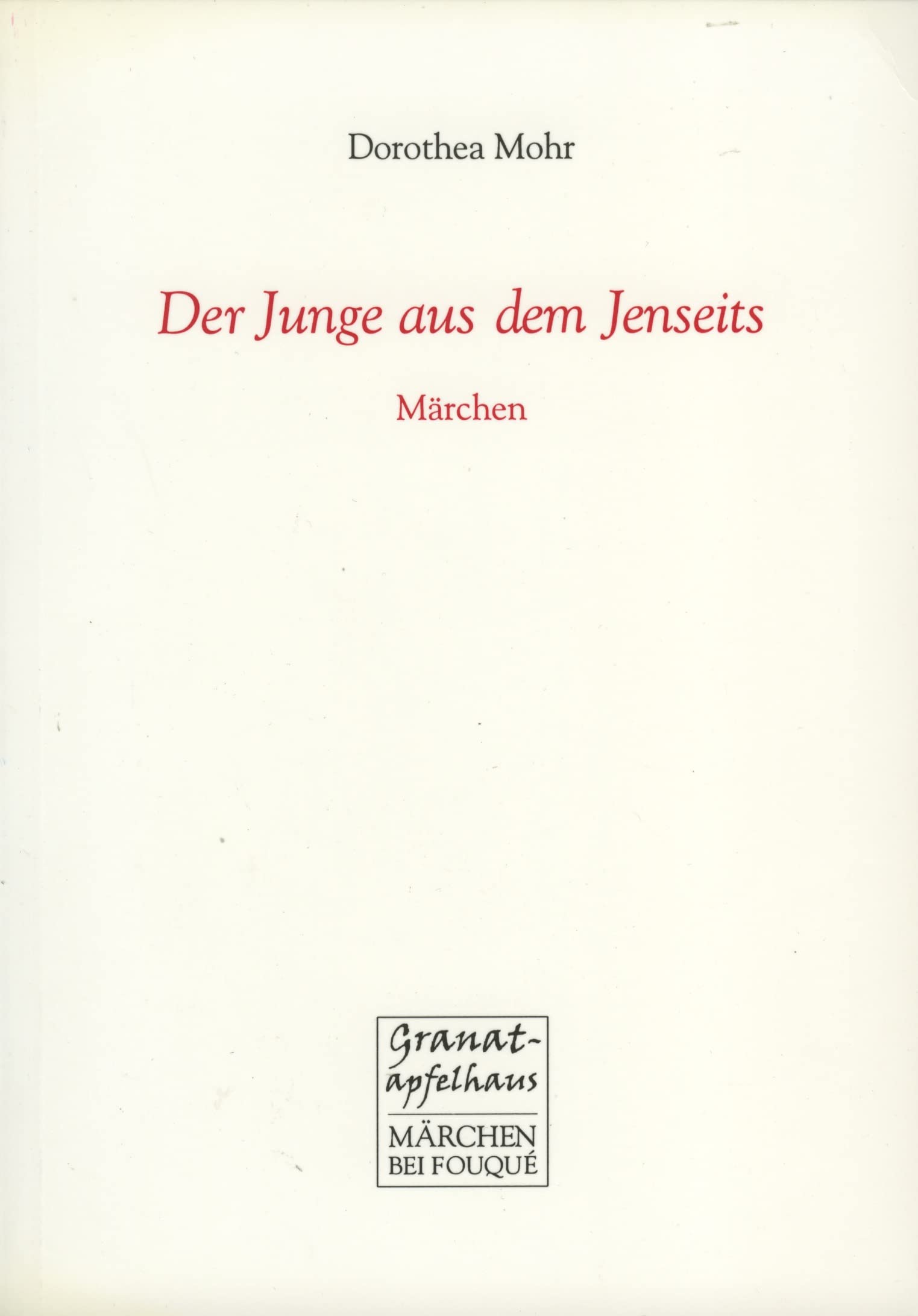 Der Junge aus dem Jenseits. Märchen (Fouqué Literaturverlag) Books