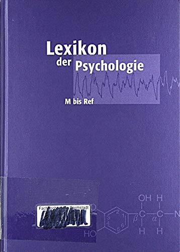 Lexikon der Psychologie Band 3 M bis Ref Psychology Books