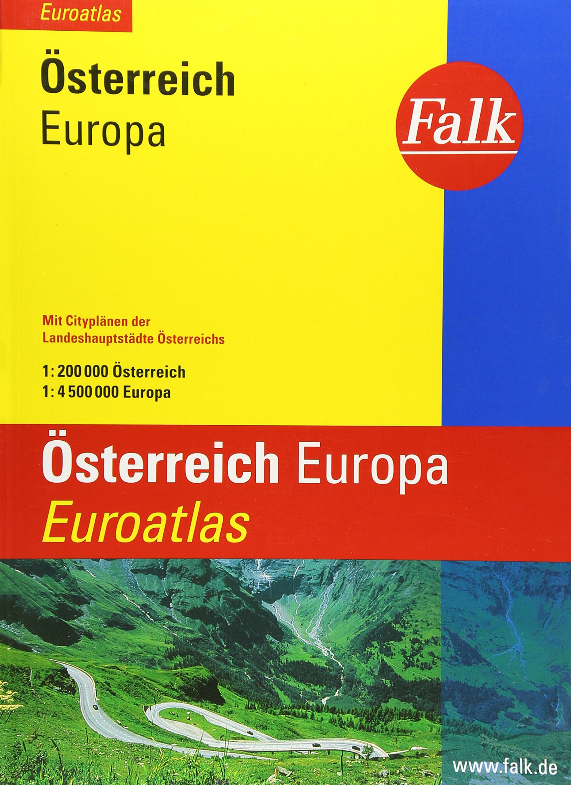 Falk Stadtatlas Euroatlas Österreich, Europa: 1:200000: Mit Cityplänen der Landeshauptstädte Österreichs Maps & Plans
