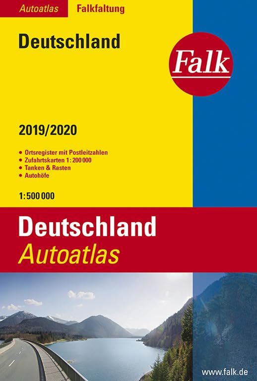 Falk Autoatlas Falkfaltung Deutschland 2019/2020 1:500 000: Ortsregister mit Postleitzahlen, Zufahrtskarten, Tanken & Rasten, Autohöfe (Falk Atlanten) Leisure, Home & Garden
