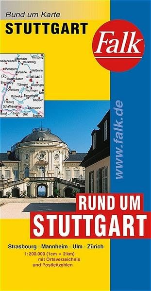 Falk Rund um Karte Rund um Stuttgart 1:200 000 Strasbourg - Mannheim - Ulm - Zürich Leisure, Home & Garden