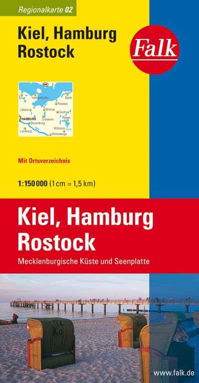 Falk Regionalkarte 02. Kiel, Hamburg, Rostock. 1 : 150 000 Leisure, Home & Garden