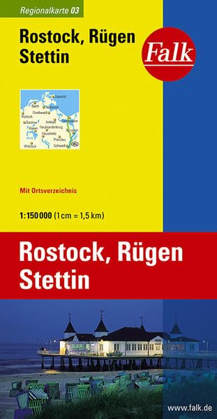 Falk Regionalkarte 03. Rostock, Rügen, Stettin. 1 : 150 000. book
