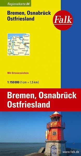 Falk Regionalkarte Bremen - Osnabrück - Ostfriesland 1:150 000 Leisure, Home & Garden