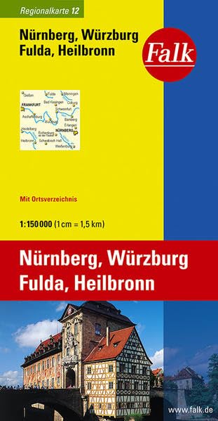 Falk Regionalkarte 12. Nürnberg, Würzburg, Fulda, Heilbronn. 1 : 150 000 Leisure, Home & Garden