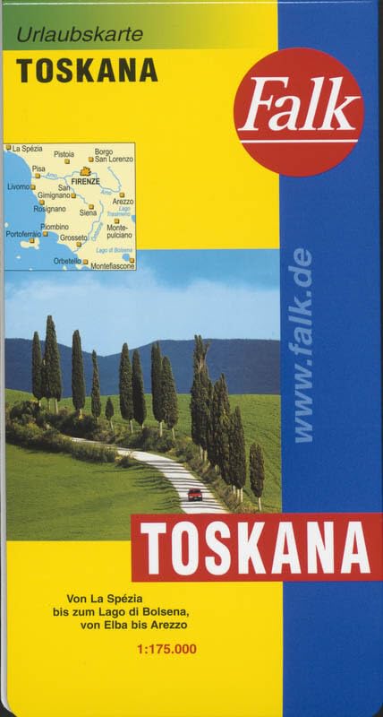 Falk Urlaubskarte Toskana 1:175 000 von La Spézia bis zum Lago di Bolsena, von Elba bis Arezzo Leisure, Home & Garden