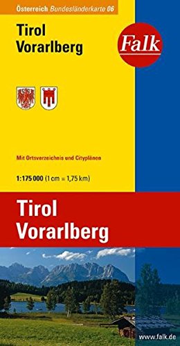 Falk Bundesländerkarte Österreich Tirol / Vorarlberg 1:175 000 Leisure, Home & Garden