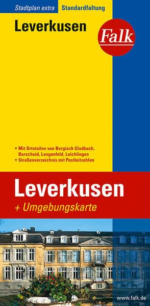 Falk Stadtplan Extra Standardfaltung Leverkusen: Mit Ortsteilen von Bergisch-Gladbach, Langenfeld, Leichlingen. Mit Umgebungskte. Straßenverzeichnis mit Postleitzahlen Leisure, Home & Garden