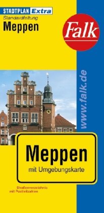 Falk Stadtplan Extra Meppen mit Umgebungskarte: Straßenverzeichnis mit Postleitzahlen. Standardfaltung book