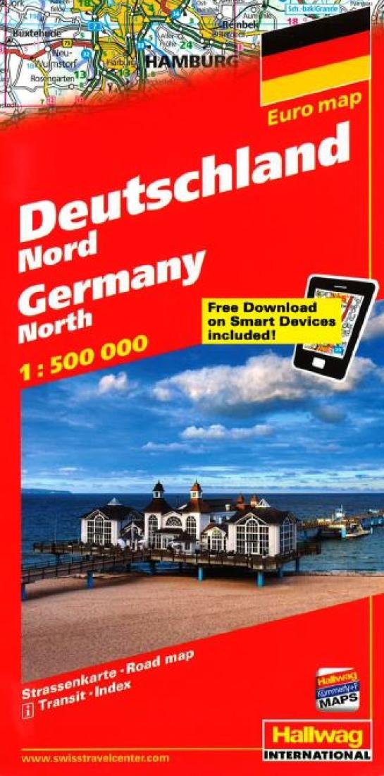 Hallwag Straßenkarten, Deutschland, Nord: Mit Orts- und Namensverzeichnis. Transitplänen und Index. e-Distoguide. Free Download on Smart Devices included (Hallwag Strassenkarten) Leisure, Home & Garden