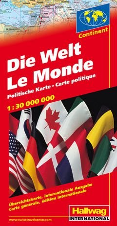 Hallwag Karten, Die Welt: Übersichtskarte. Internationale Ausgabe. Mit Flaggen Leisure, Home & Garden