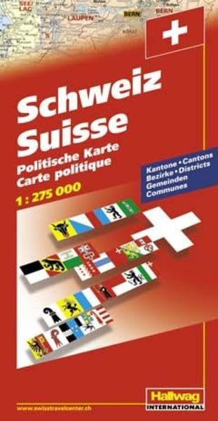 Hallwag Straßenkarten, Schweiz, Politische Karte: Kantone, Bezirke, Gemeinden (Hallwag Übersichtskarten) Leisure, Home & Garden