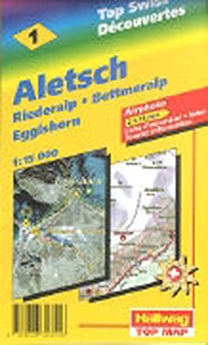 Aletsch Top Swiss Erlebniskarte: Erlebniskarte auf Luftbildbasis und zusätzlichen Informationen wie z.B. Wanderwege mit Zeitangabe Books