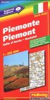 Hallwag Straßenkarten, Piemont: Aostatal. Mit Sehenswertem u. Index sowie Durchfahrts-Pln. v. Turin Maps & Plans