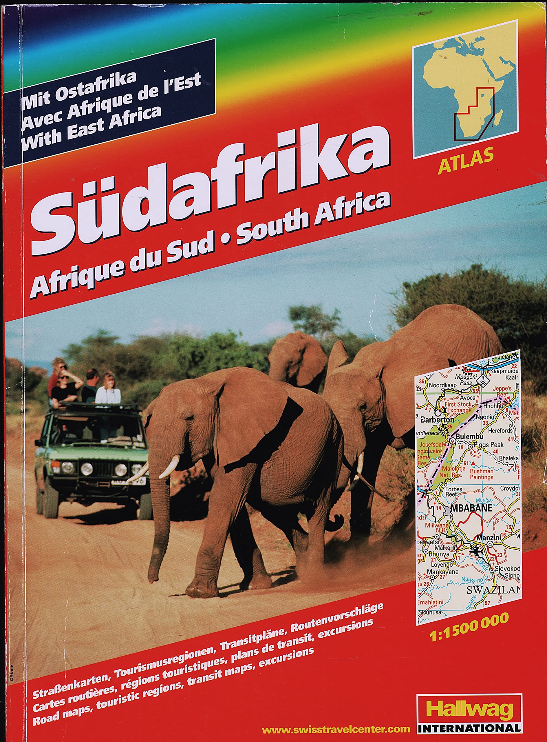 Südafrika mit Ostafrika: Massstab 1:1,5 Mill. Strassenkarten, Tourismusregionen, Transitpläne, Routenvorschläge (Hallwag Führer) Leisure, Home & Garden