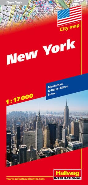 New York Stadtplan 1:17 000: Manhattan, U-Bahn, Index (Hallwag Stadtpläne) Leisure, Home & Garden