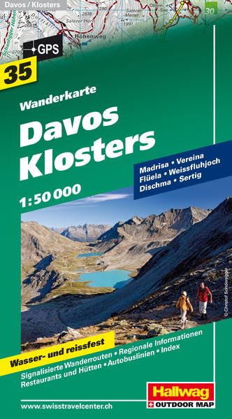 Davos, Klosters Wanderkarte Nr. 35, 1:50 000: Madrisa, Vereina, Flüela, Weissfluhjoch, Dischma, Sertig (Hallwag Wanderkarten, Band 35) Leisure, Home & Garden