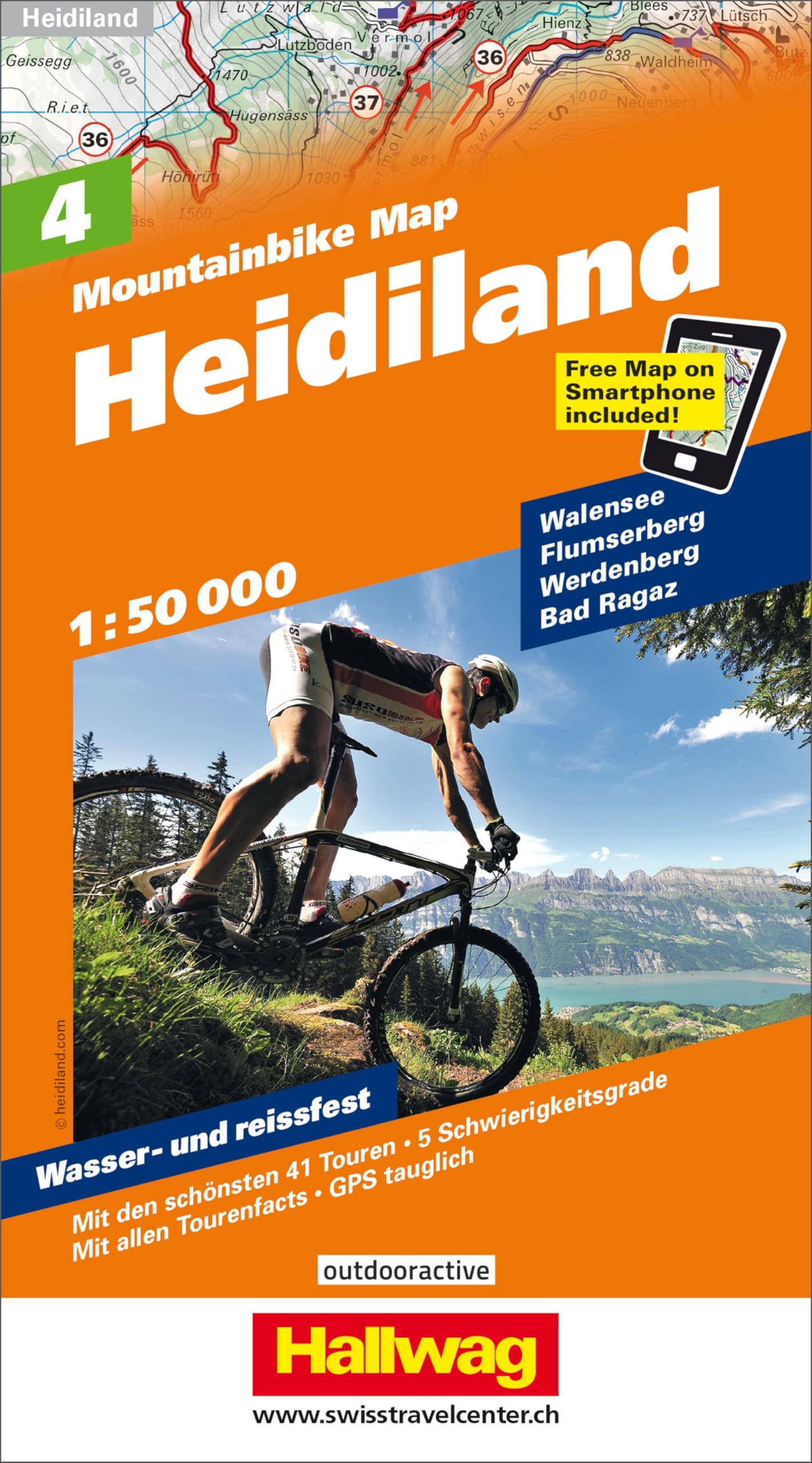 Hallwag Mountainbike-Karte 4 Heidiland 1:50.000 Leisure, Home & Garden