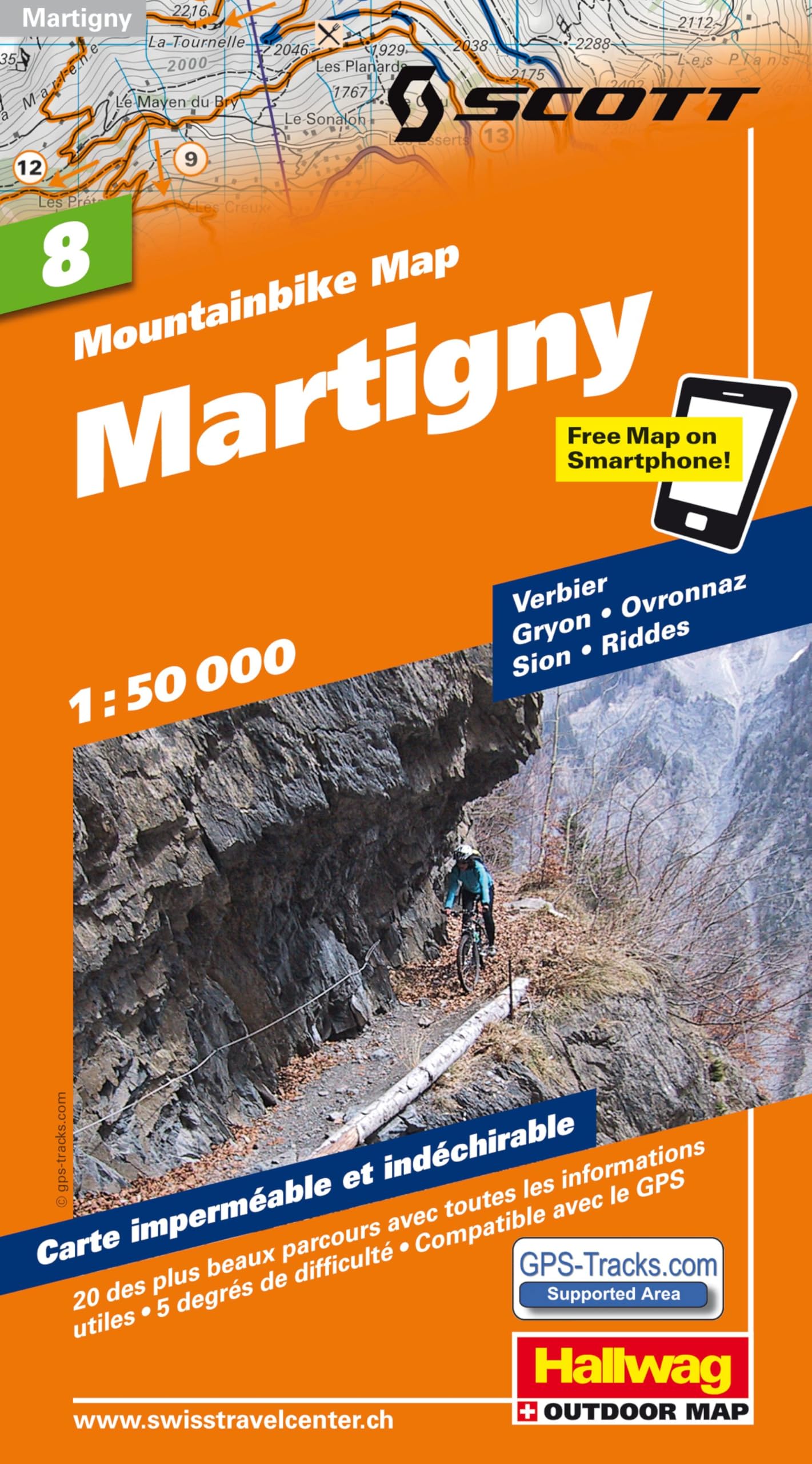 Hallwag Mountainbike-Karte 8 Martigny 1:50.000 book
