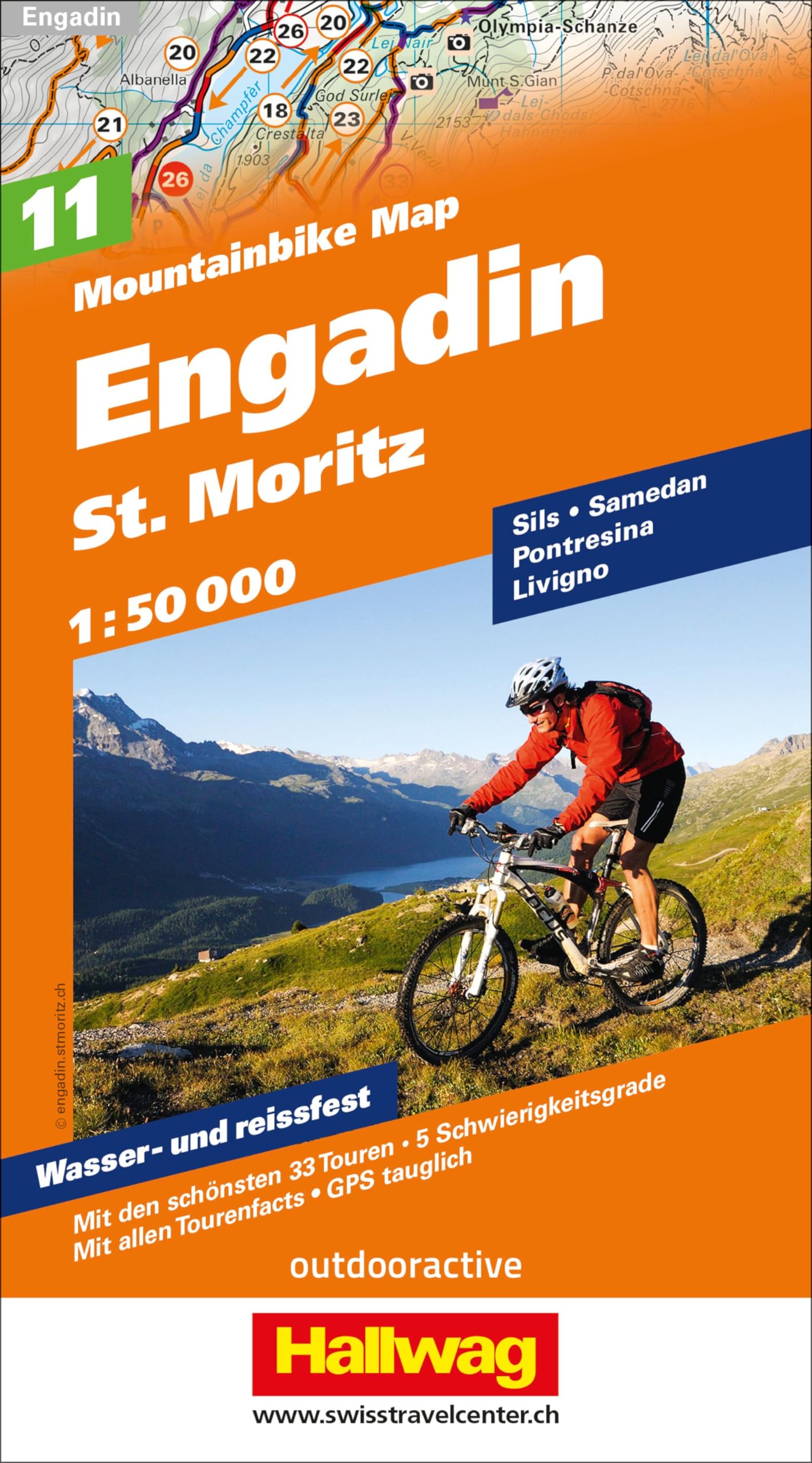 Hallwag Mountainbike-Karte 11 Engadin 1:50.000: Mit St. Moritz. Wetterfest, detailliert und mit den besten Trails Leisure, Home & Garden