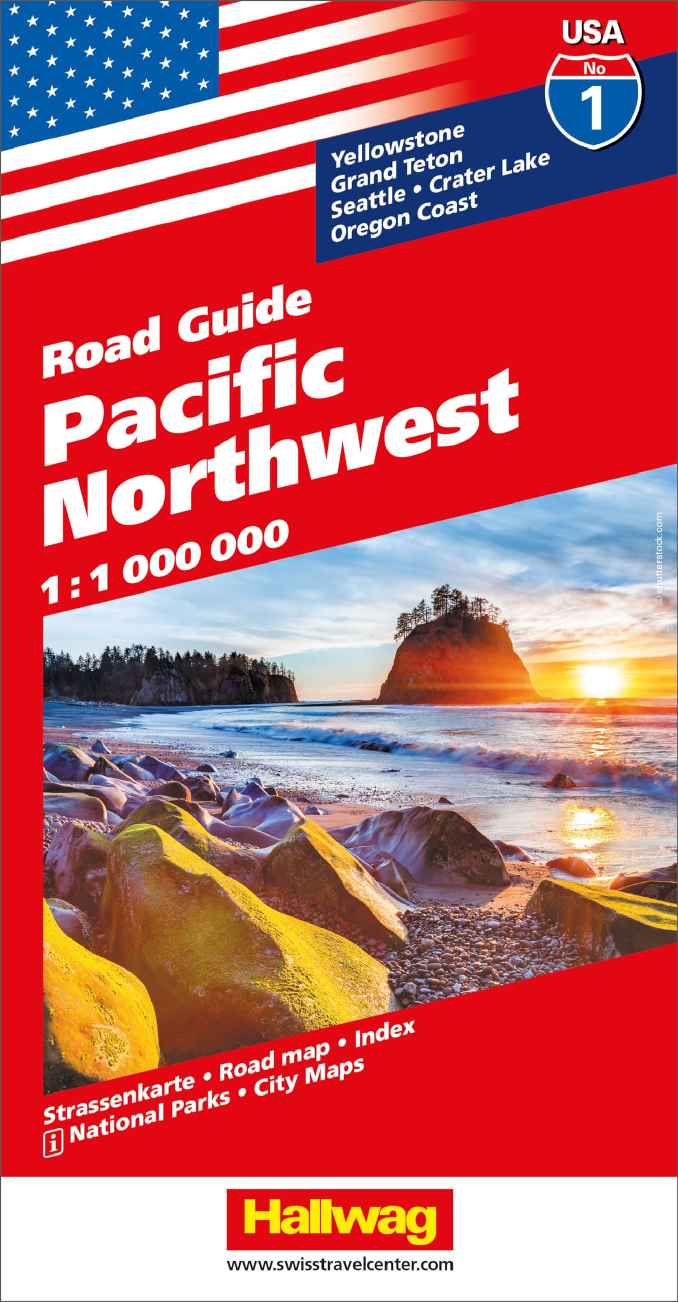 Hallwag Strassenkarte USA, Pacific Northwest 1:1 Mio.: Mit Yellowstone, Grand Teton, Seattle, Crater Lake und Oregon Coast. Inkl. Stadtpläne, Ortsverzeichnis und Reiseinformationen Leisure, Home & Garden