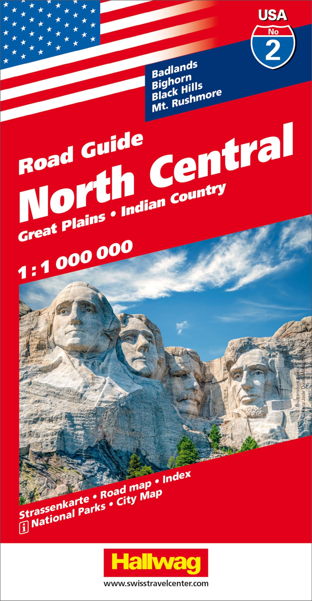 Hallwag Strassenkarte USA, North Central 1:1 Mio.: Mit Badlands, Bighorn, Black Hills, Mt. Rushmore. Inkl. Stadtpläne, Ortsverzeichnis und Reiseinformationen Leisure, Home & Garden