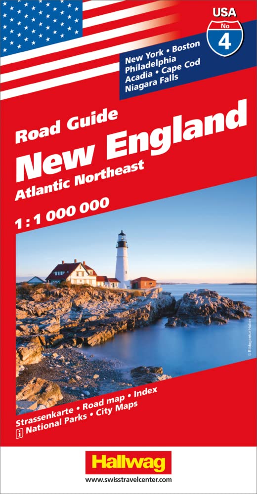 Hallwag USA Road Guide 04 New England 1 : 1.000.000 Leisure, Home & Garden