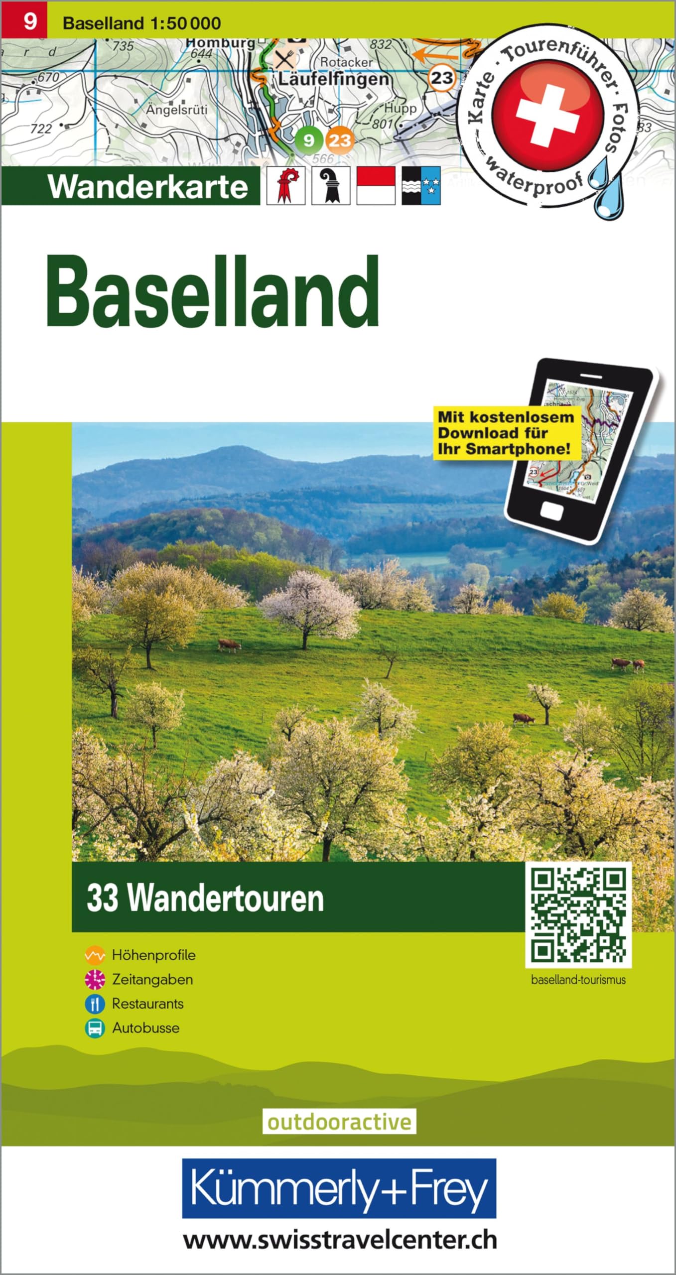 Kümmerly+Frey Wandertourenkarte 9 Baselland 1:50.000 Leisure, Home & Garden