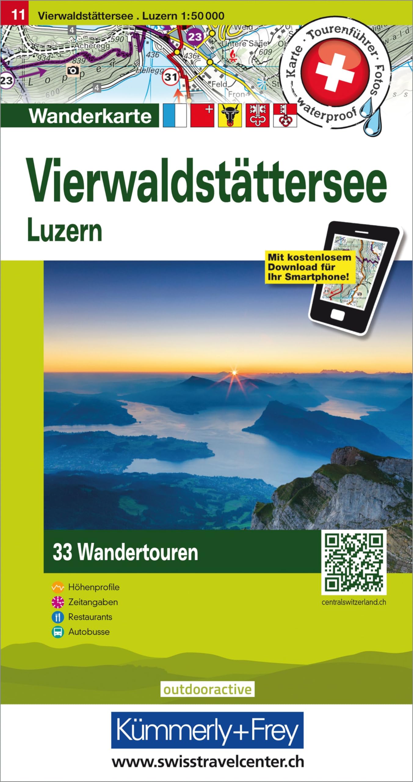 Kümmerly+Frey Wandertourenkarte 11 Vierwaldstättersee 1:50.000 Leisure, Home & Garden