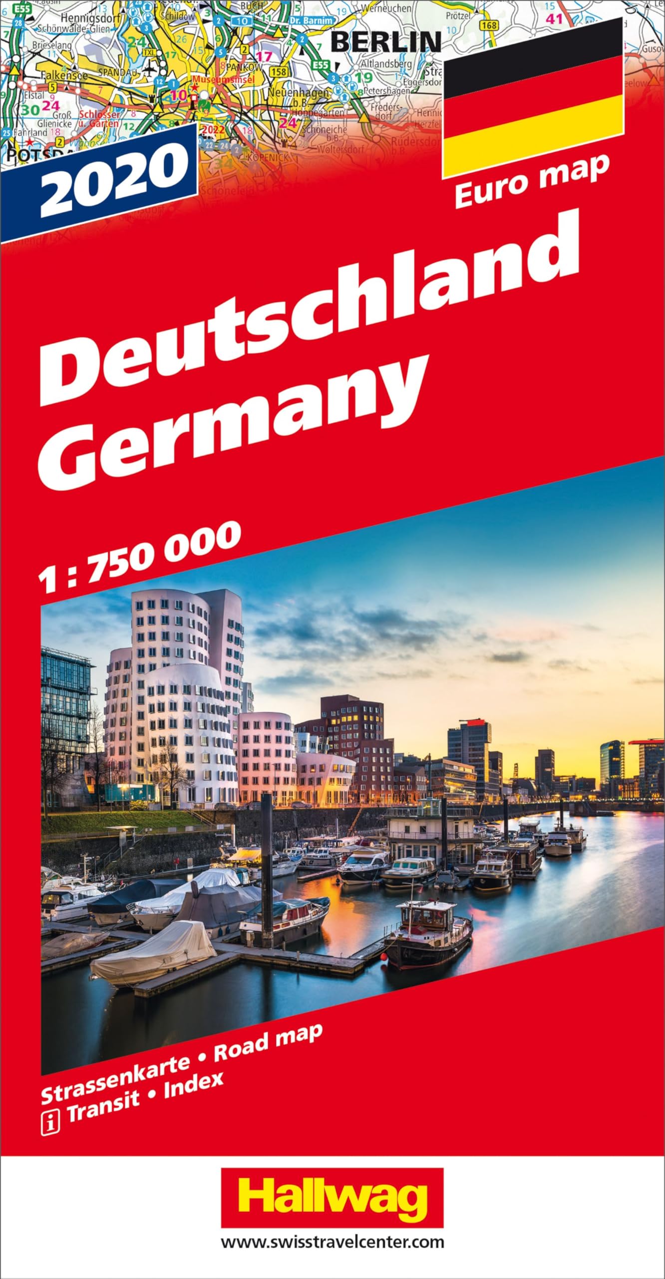 Hallwag Strassenkarte Deutschland 1:750.000: Inkl. Transitpläne, Ortsverzeichnis und Reiseinformationen Leisure, Home & Garden