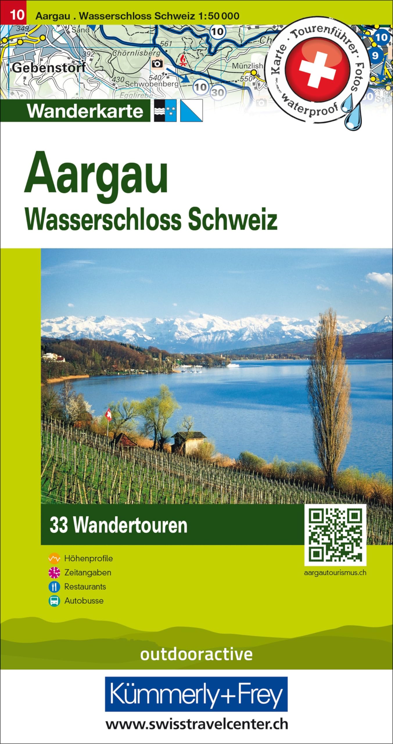 Kümmerly+Frey Wandertourenkarte 10 Aargau 1:50.000: Inkl. Wasserschloss Schweiz. Mit 33 Tourenvorschlägen, Wetterfest inkl. Höhenprofil & Zeitangabe pro Tour Leisure, Home & Garden