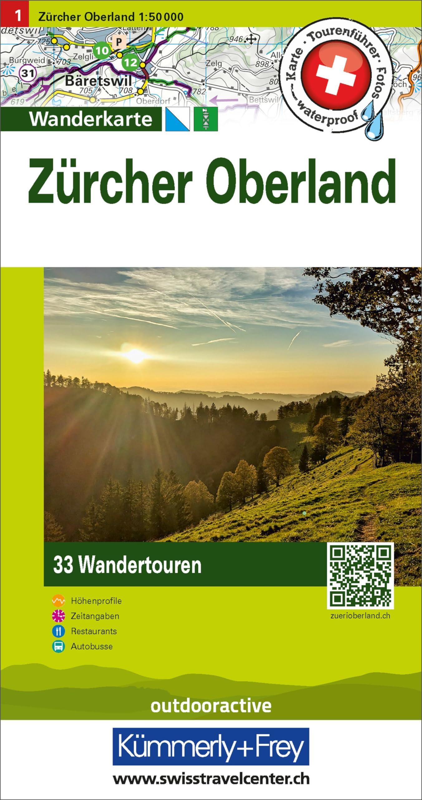 Kümmerly+Frey Wandertourenkarte 1 Zürcher Oberland 1:50.000 Leisure, Home & Garden