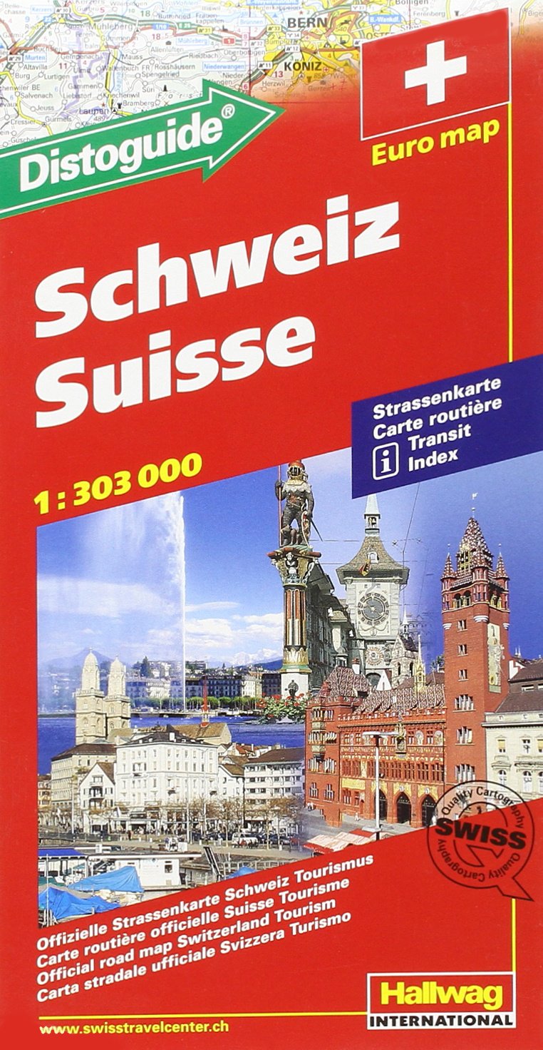 Schweiz: Strassenkarte mit Distoguide. Massstab 1:301000 Leisure, Home & Garden