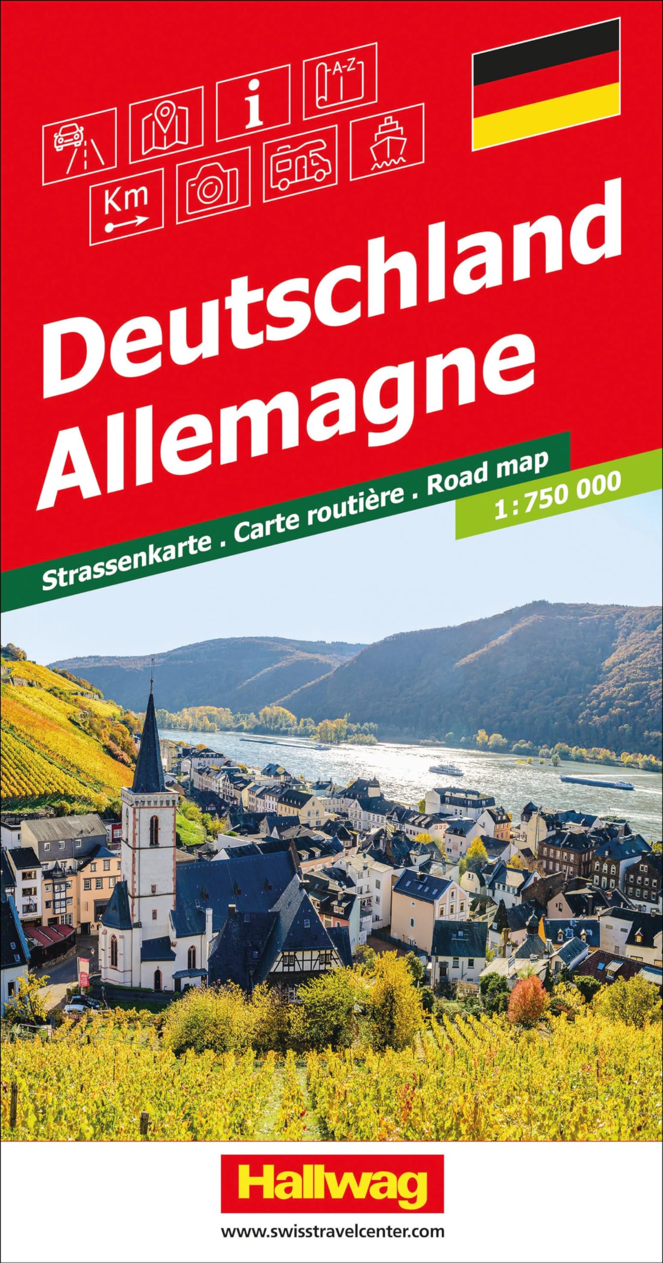 Hallwag Strassenkarte Deutschland 1:750.000 Leisure, Home & Garden