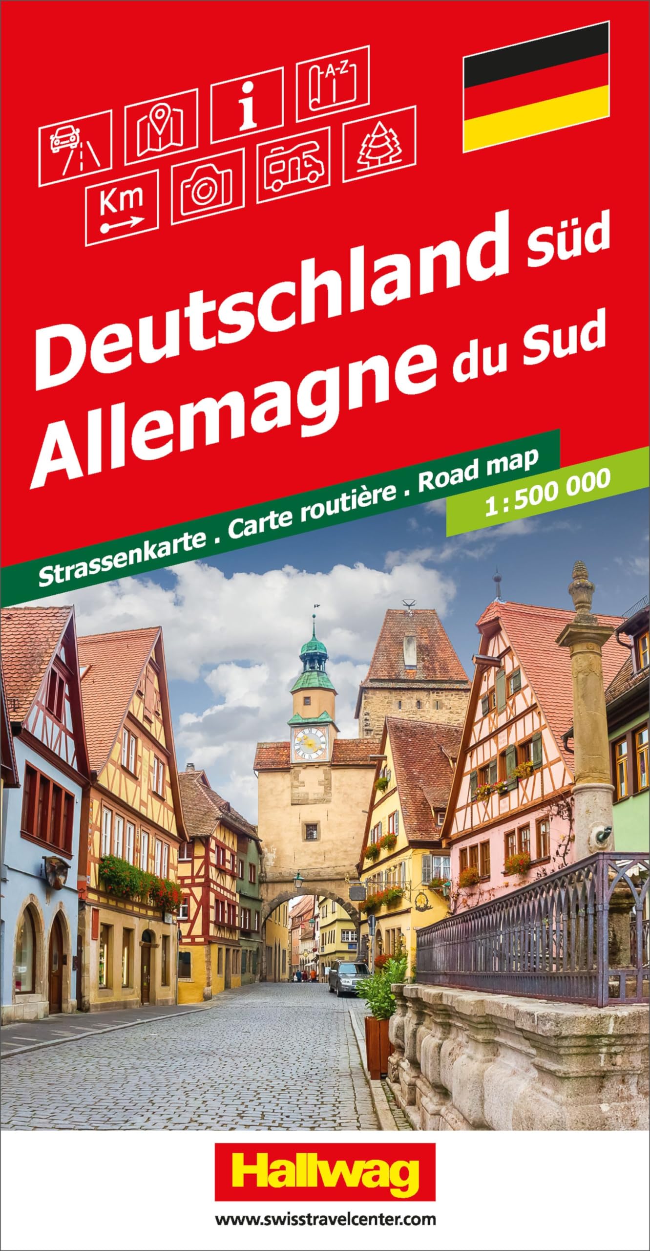 Hallwag Strassenkarte Deutschland Süd 1:500.000: Inkl. Transitpläne, Ortsverzeichnis und Reiseinformationen Leisure, Home & Garden
