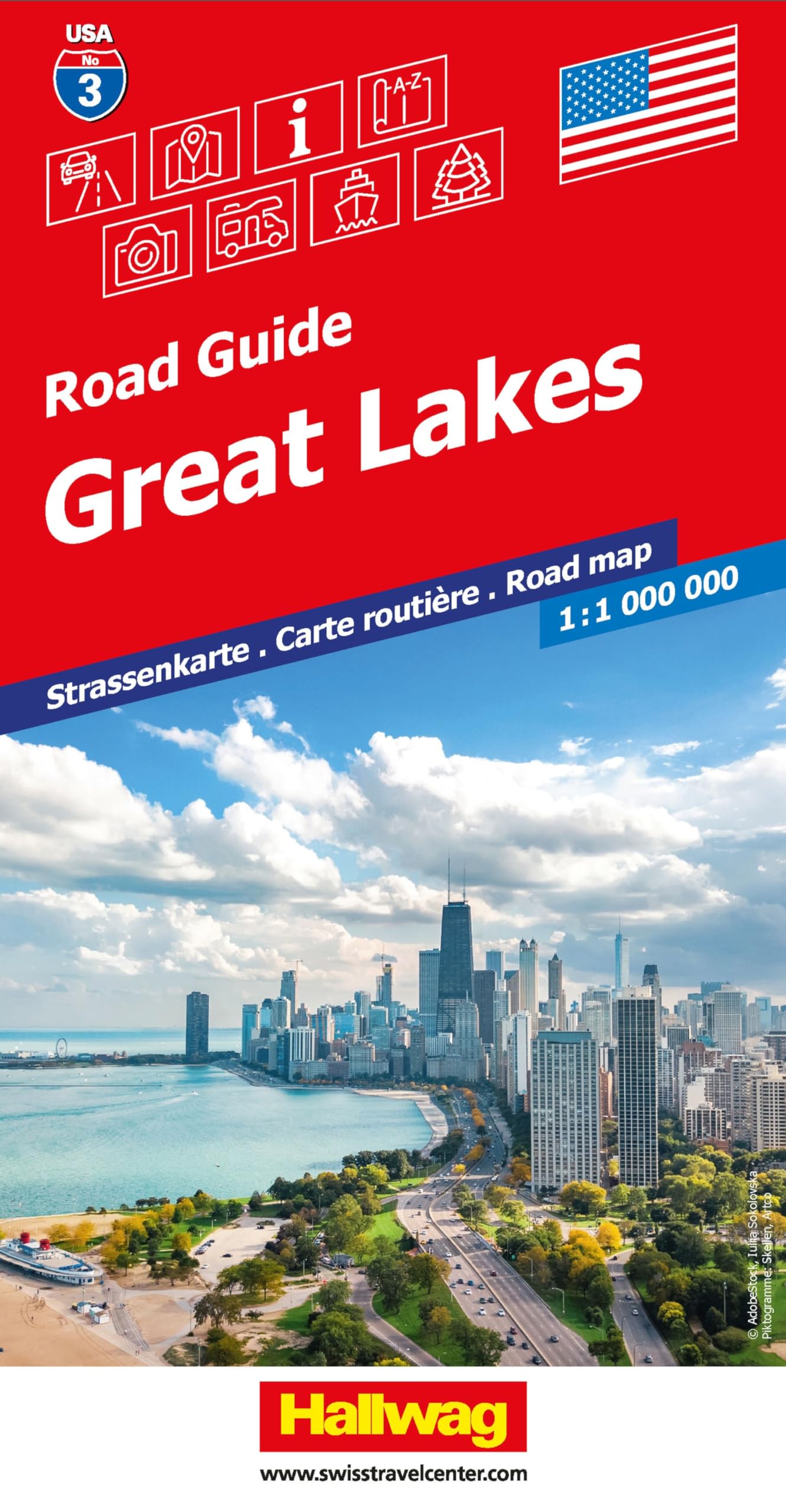 Hallwag Strassenkarte USA, Great Lakes 1:1 Mio. Leisure, Home & Garden