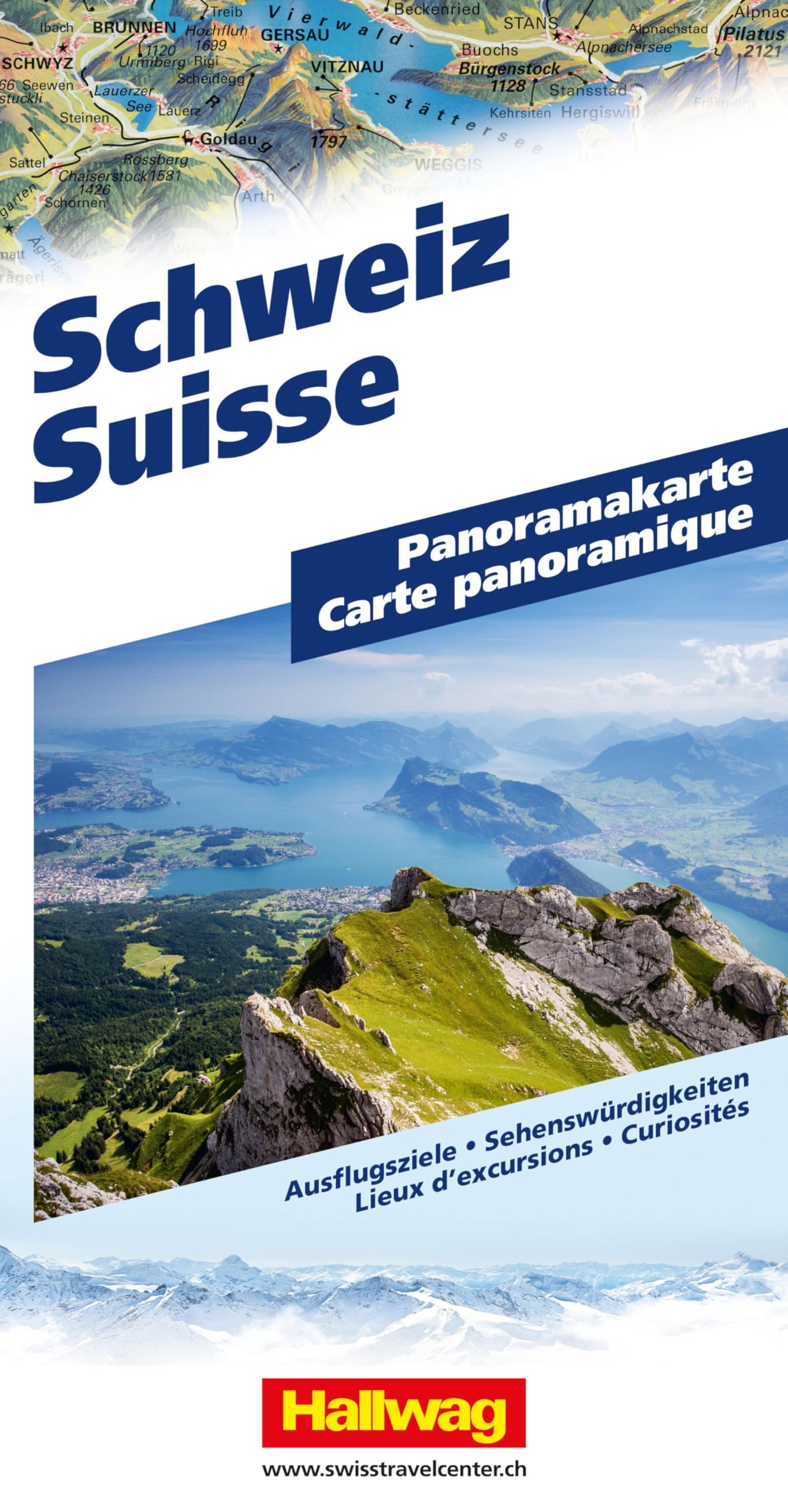 Hallwag Panoramakarte Schweiz Leisure, Home & Garden