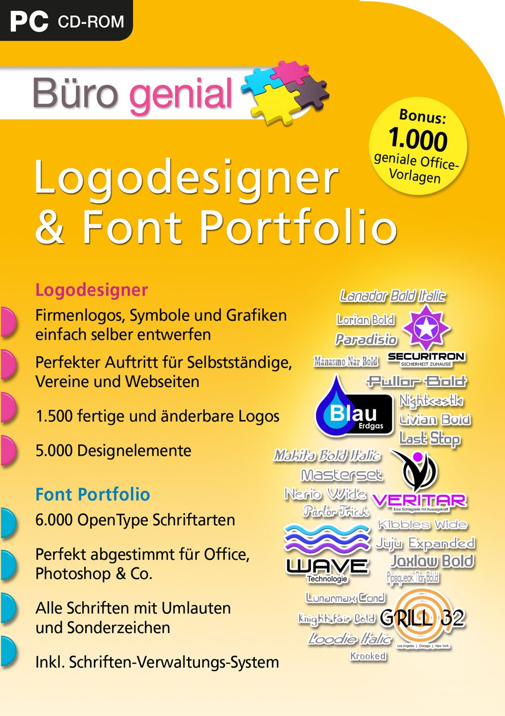 Büro genial Logodesigner & Fontportfolio software