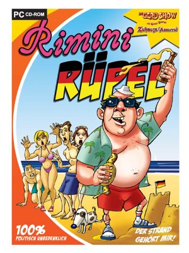 Rimini Rüpel, 1 CD-ROM 100 Prozent politisch unbedenklich. Der Strand gehört mir! Für Windows 95/98/2000/Me/XP. Mit Elmar Brandts Kanzler-Hit 'Zuhause' aus der Gerd Show PC