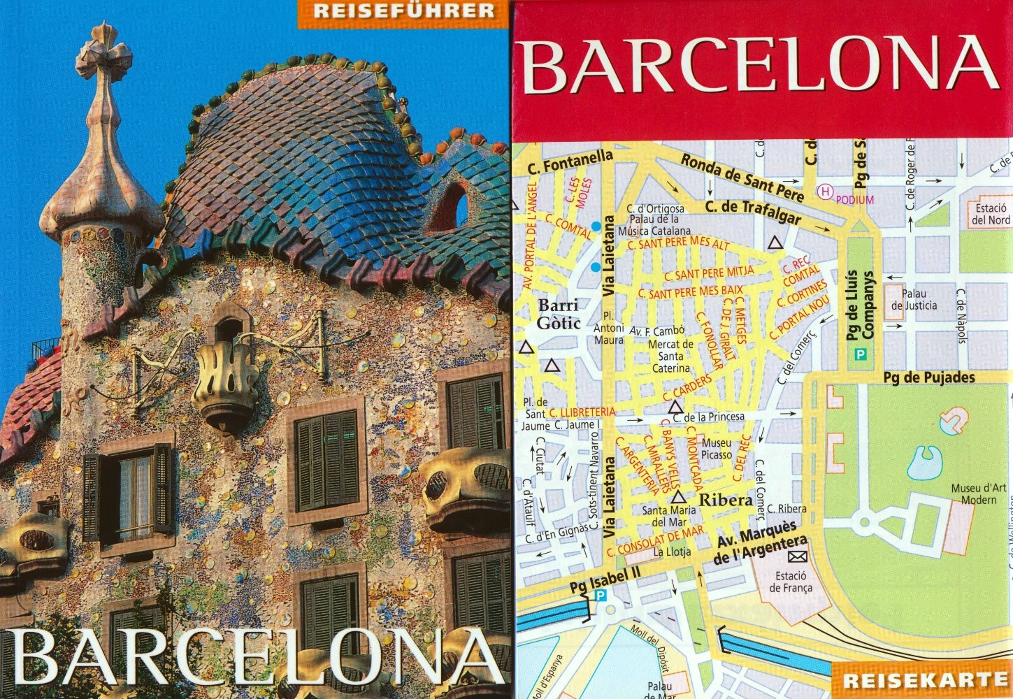 Barcelona. Reiseführer und Reisekarte Travel