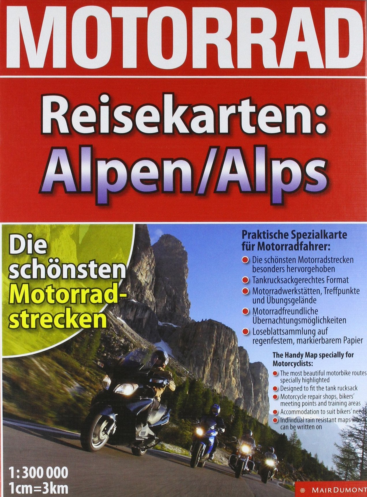 Motorrad-Reisekarte Alpen 1:300.000 Maps & Plans