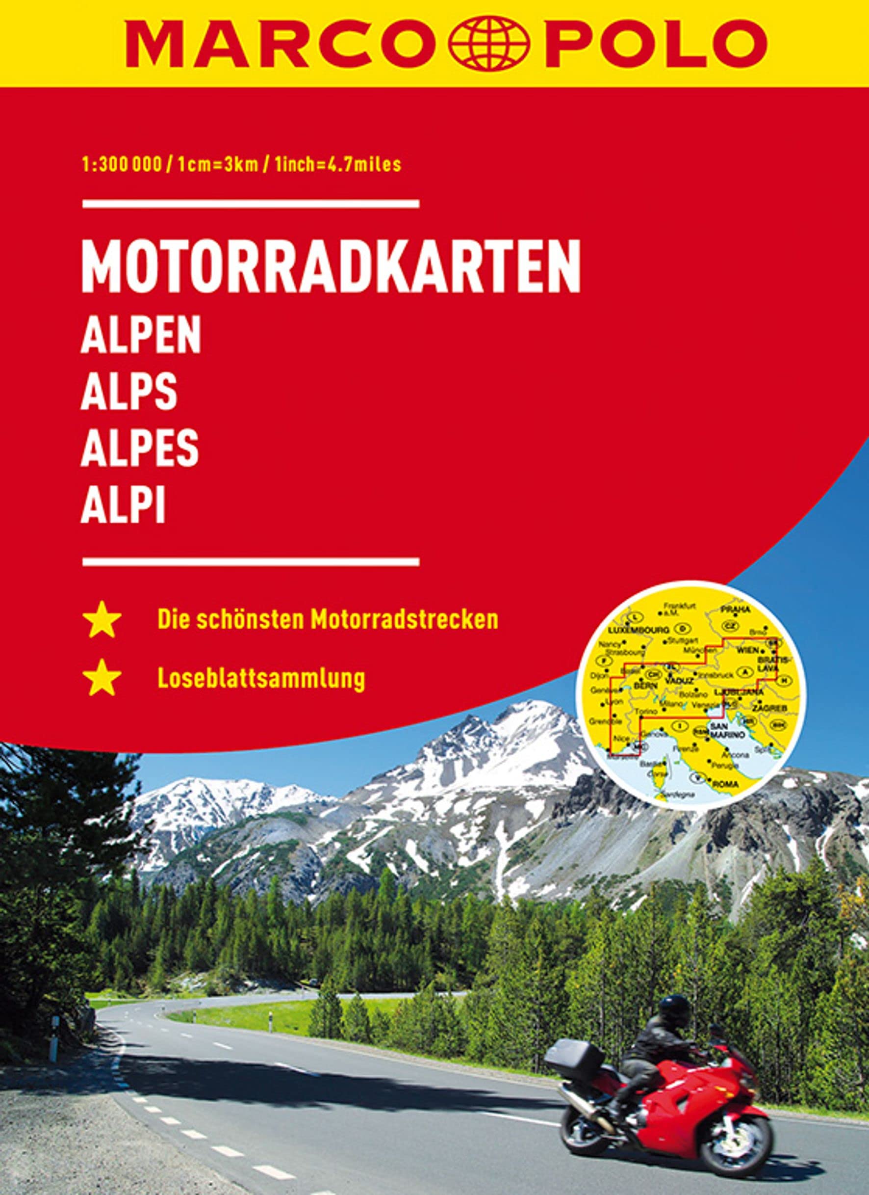 MARCO POLO Motorradkarte Alpen 1:300.000 Leisure, Home & Garden