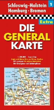 Die Generalkarten Deutschland Extra, 12 Bl., Bl.1, Schleswig-Holstein, Hamburg, Bremen Leisure, Home & Garden